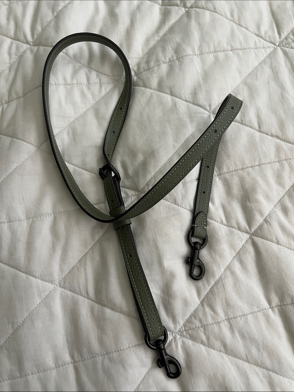 Coach Green Leather Bag Strap Replacement Brass Tone Hardware